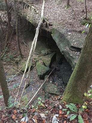 Dried up waterfall